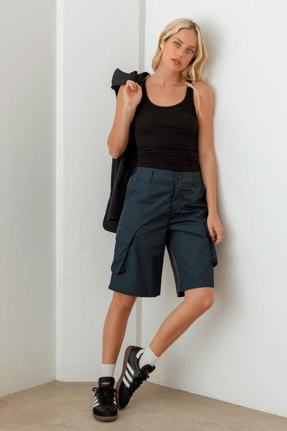 Le Lis Navy Cargo Bermuda Shorts