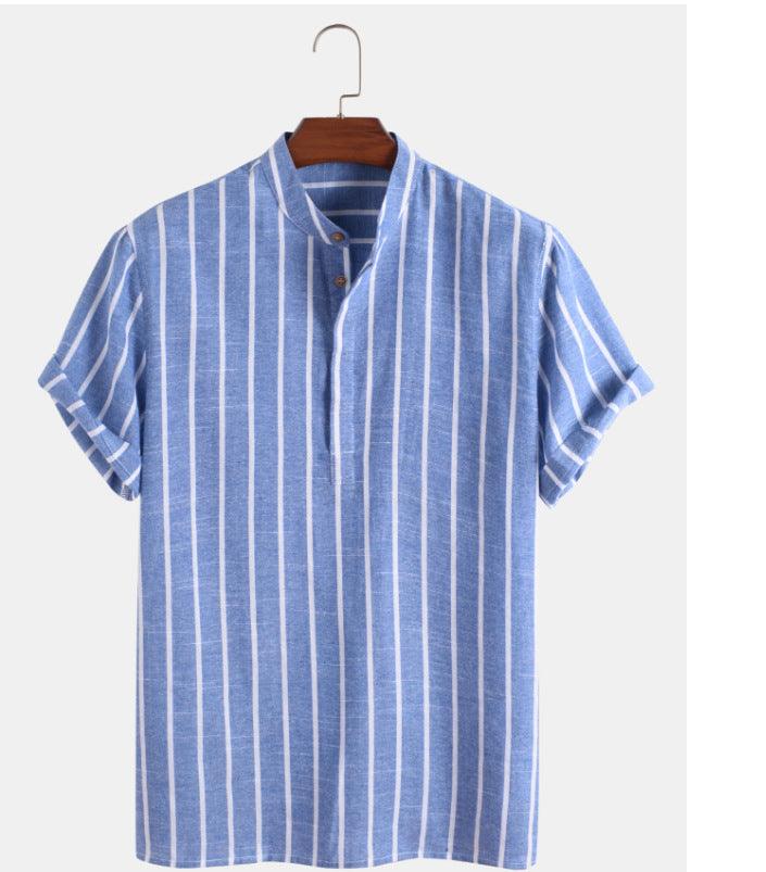 Oversized Striped Linen Men's Shirt