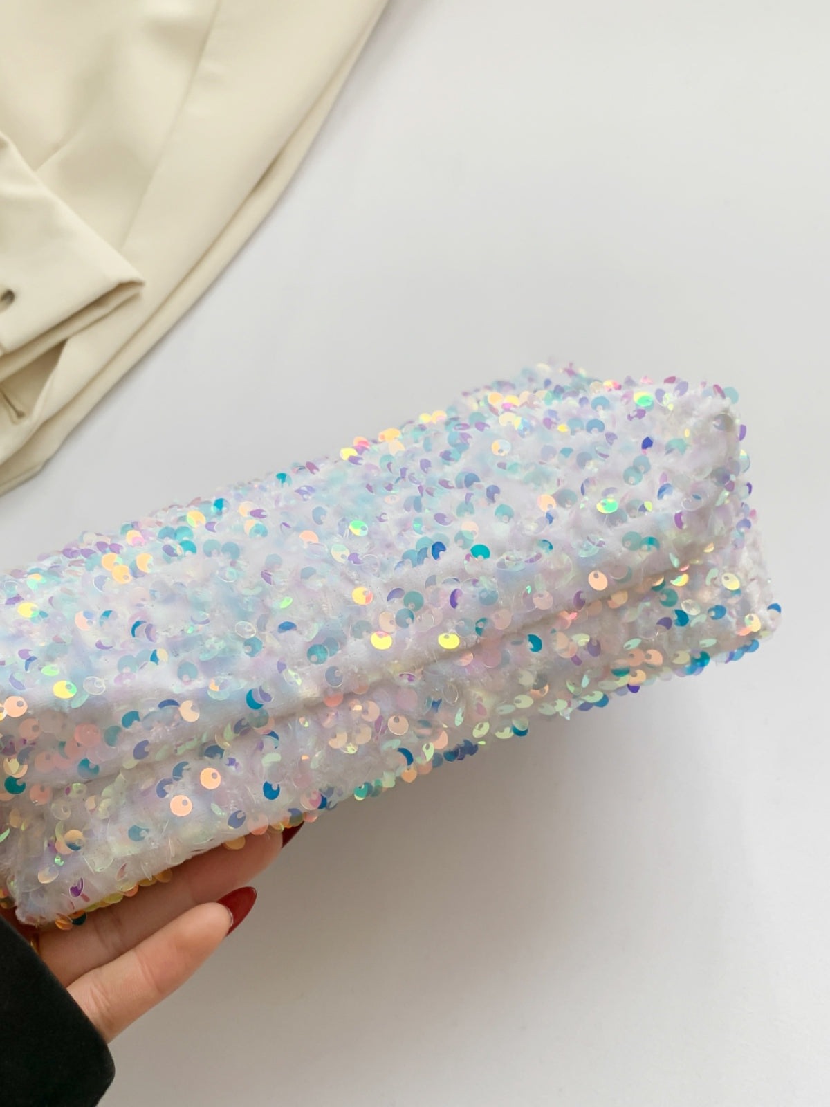 Sequin Clutch with Zipper