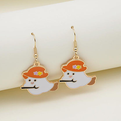 Halloween Earrings Cute Pumpkin Spooky Oil Drip Alloy Earrings Jewelry