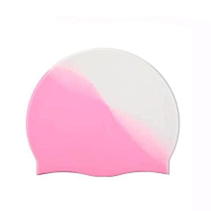 Silicone Swimming Cap Gradient Color Blocking Waterproof Printing