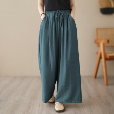 New Plus Size Wide Legs Mop Straight Casual Pants