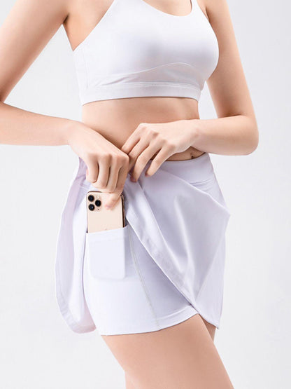 High Waist Active Skort with Pockets