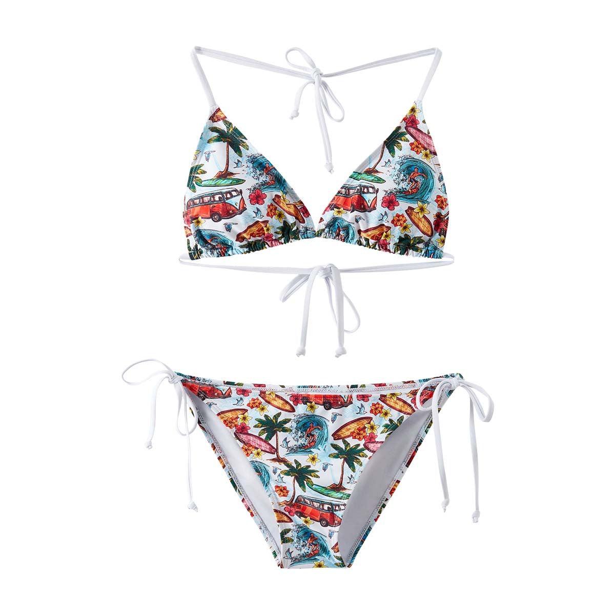 Two Pieces,Adult Women,Sexy Spaghetti String Bikini Top And Bottom,SummerVacation,Swimming,Spa,Surfing,Bathing,Swimming Pool