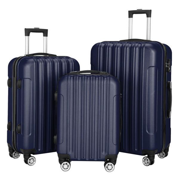 Vertical 3-in-1 Spinner Wheel With Handle Trolley Case 20in 24in 28in ABS Aluminum Alloy Trolley Classic Color - Navy Blue