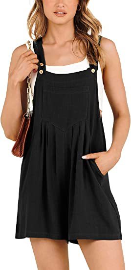 Women's Short Overalls Summer Casual Adjustable Strap Loose Short Bib Overalls Jumpsuit Rompers