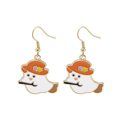 Halloween Earrings Cute Pumpkin Spooky Oil Drip Alloy Earrings Jewelry