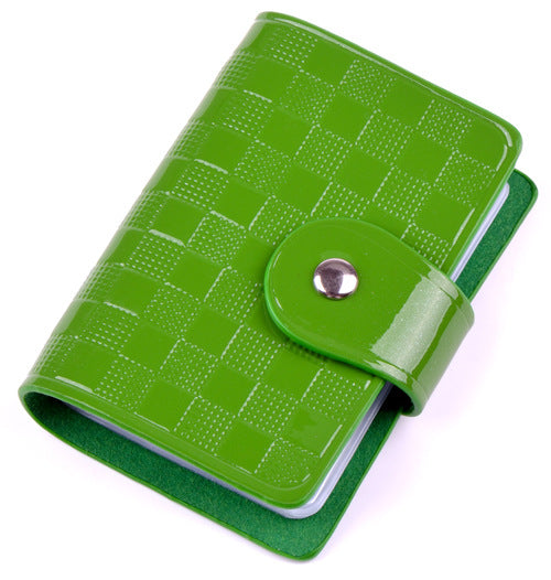 Patent Leather Ladies Business Card Holder Wallet Key Case