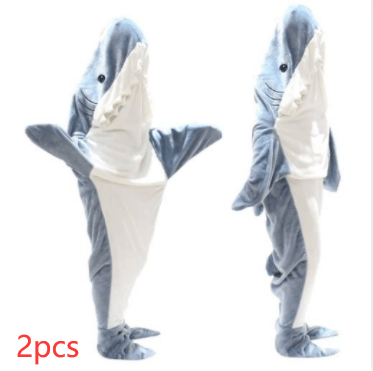 Cartoon Shark Sleeping Bag Pajamas Office Nap Shark Blanket Karakal High Quality Fabric Mermaid Shawl Blanket For Children Adult