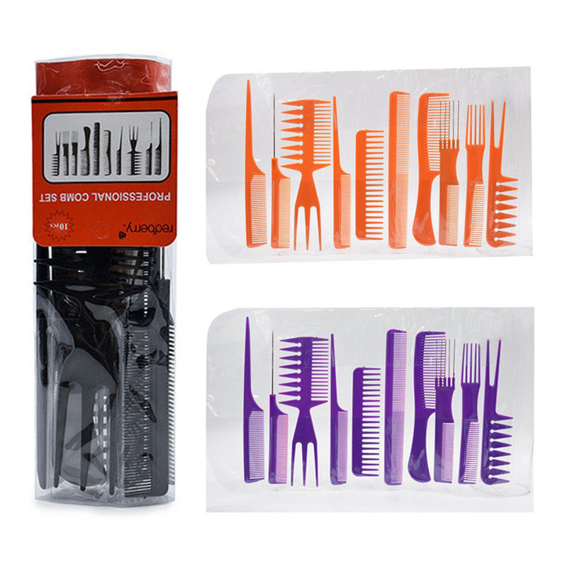 Hair Salon Hairdresser With A Set Of Ten Combs