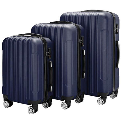 Vertical 3-in-1 Spinner Wheel With Handle Trolley Case 20in 24in 28in ABS Aluminum Alloy Trolley Classic Color - Navy Blue