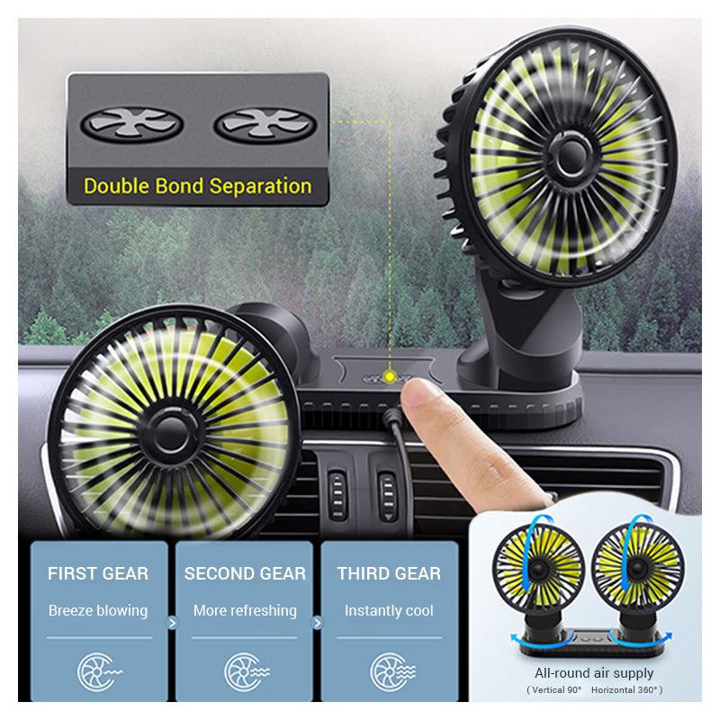 12V-24V USB Car Fan For Dashboard Air Circulation Fans ABS Three Speeds Summer Cooling Fan