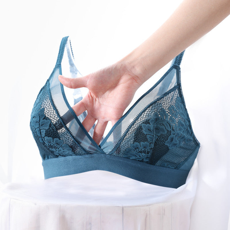 French Triangle Cup Bra Sexy Lace Ultra-thin Bra