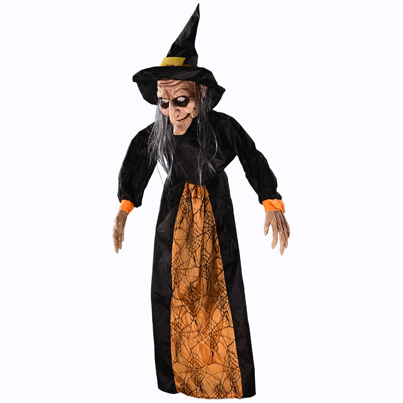 Halloween Voice-activated Horror Electric Witch Toy Ghost Festival Bar Outdoor Decorations Arrangement Props