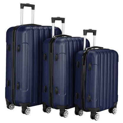 Vertical 3-in-1 Spinner Wheel With Handle Trolley Case 20in 24in 28in ABS Aluminum Alloy Trolley Classic Color - Navy Blue