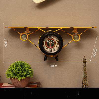 Retro airplane wall clock home wall wall decoration electronic clock