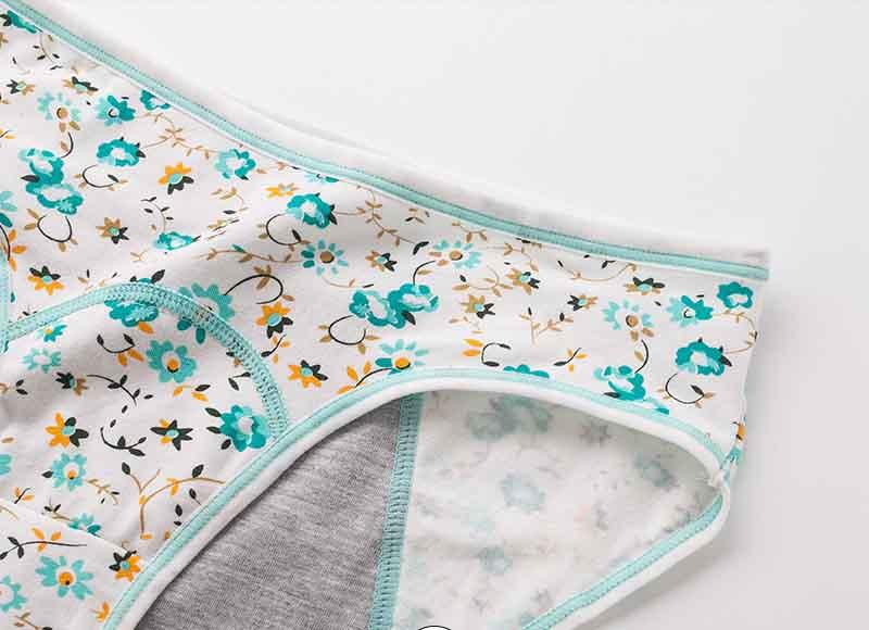 Fashion Ladies Floral Printed Physiological Underpants