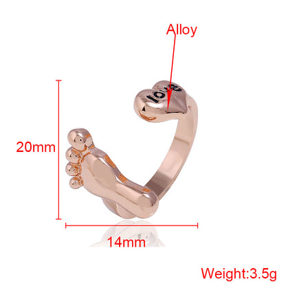 Women's Alloy Jewelry Jewelry Feet Love Ring